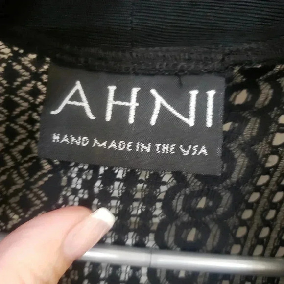 AHNI Red and Black Velvet and Sheer Open Cardigan - Picture 9 of 10